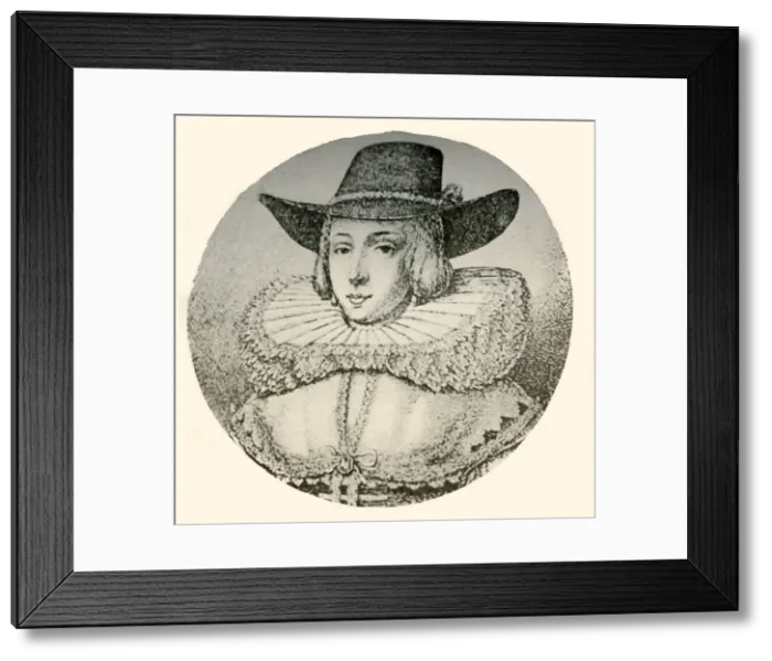 Framed Print : A portrait of a Dutch lady, in wide-brimmed hat and ruff, mid 17th century, (1937) Creator Framed Print : A portrait of a Dutch lady, in wide-brimmed hat and ruff, mid 17th century, (1937) Creator