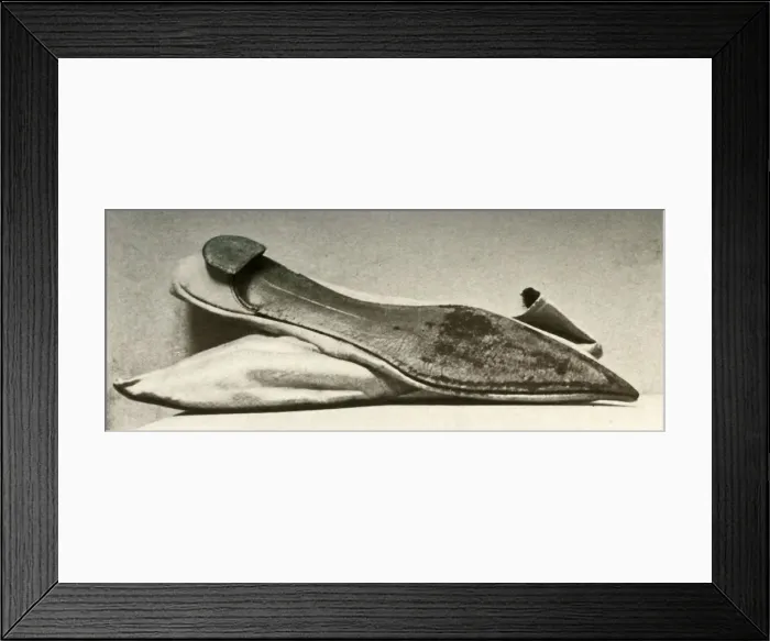Framed Print : White satin wedding slippers, 1800, (1937). Creator: Unknown Framed Print : White satin wedding slippers, 1800, (1937). Creator: Unknown