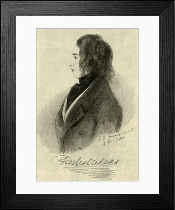 Framed Print : An Early Dickens Portrait, 1841, (1910). Creator: Unknown Framed Print : An Early Dickens Portrait, 1841, (1910). Creator: Unknown