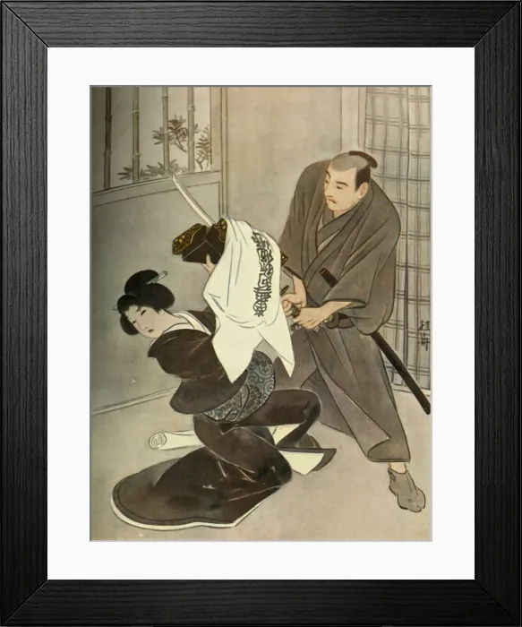 Framed Print : The box, which served her as a shield, was speedily cut in two... 1919. Creator: Unknown Framed Print : The box, which served her as a shield, was speedily cut in two... 1919. Creator: Unknown