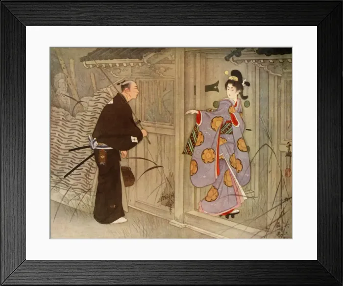 Framed Print : What was the young mans astonishment to see a pretty young girl standing just within the gate Framed Print : What was the young mans astonishment to see a pretty young girl standing just within the gate