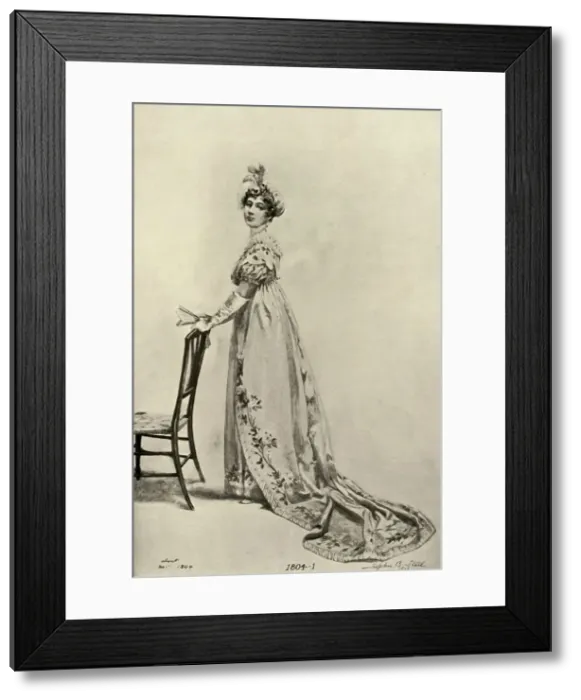 Framed Print : Empire gown worn in Philadelphia, now in Memorial Hall, (1804), 1903, (1937). Creator Framed Print : Empire gown worn in Philadelphia, now in Memorial Hall, (1804), 1903, (1937). Creator