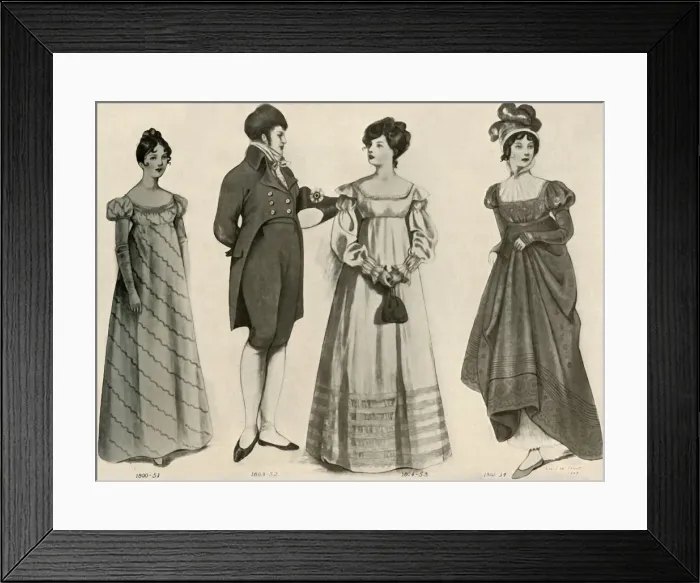 Framed Print : Clothing from 1800-1808, 1903, (1937). Creator: Sophie B Steel Framed Print : Clothing from 1800-1808, 1903, (1937). Creator: Sophie B Steel
