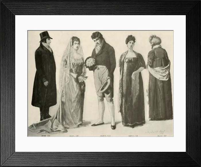Framed Print : Clothing from 1800-1808, 1903, (1937). Creator: Sophie B Steel Framed Print : Clothing from 1800-1808, 1903, (1937). Creator: Sophie B Steel