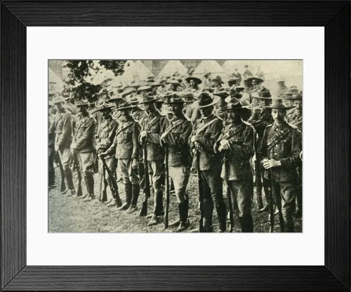 Framed Print : Soldiers from Australia, New Zealand, Canada, and South Africa, 1914-1918, (c1920) Framed Print : Soldiers from Australia, New Zealand, Canada, and South Africa, 1914-1918, (c1920)