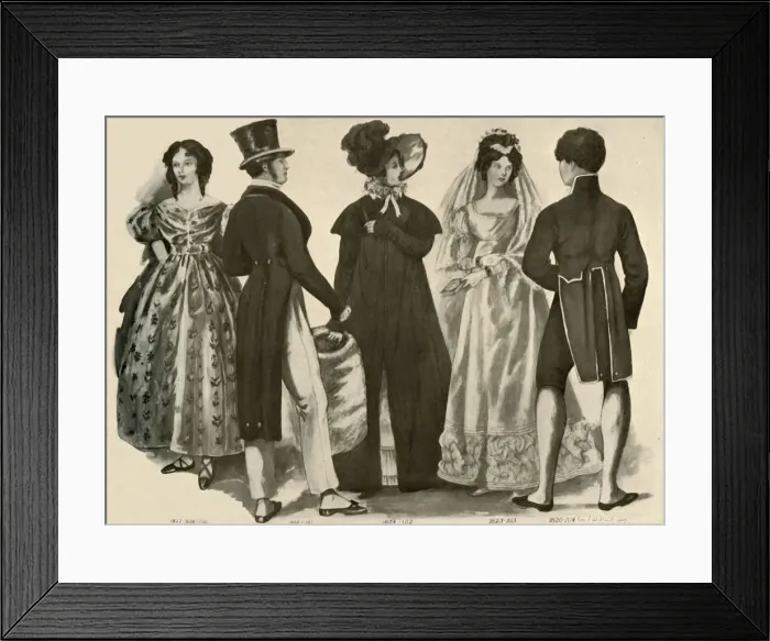 Framed Print : Clothing from 1812-1828, 1907, (1937). Creator: Cecil W Trout Framed Print : Clothing from 1812-1828, 1907, (1937). Creator: Cecil W Trout