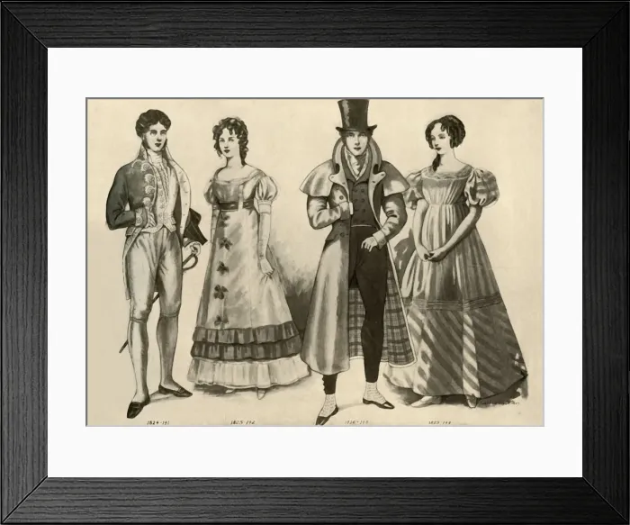 Framed Print : Clothing from 1824-1835, 1907, (1937). Creator: Cecil W Trout Framed Print : Clothing from 1824-1835, 1907, (1937). Creator: Cecil W Trout