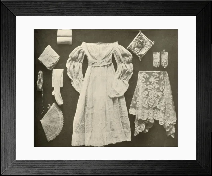 Framed Print : Wedding costume of Miss Sara Hayes, of Philadelphia, c1750, (1937). Creator: Unknown Framed Print : Wedding costume of Miss Sara Hayes, of Philadelphia, c1750, (1937). Creator: Unknown