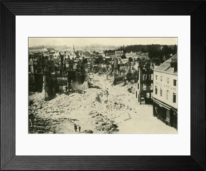 Framed Print : Louvain after the German Bombardment: one portion of the devastated town, c1914, (c1920) Framed Print : Louvain after the German Bombardment: one portion of the devastated town, c1914, (c1920)