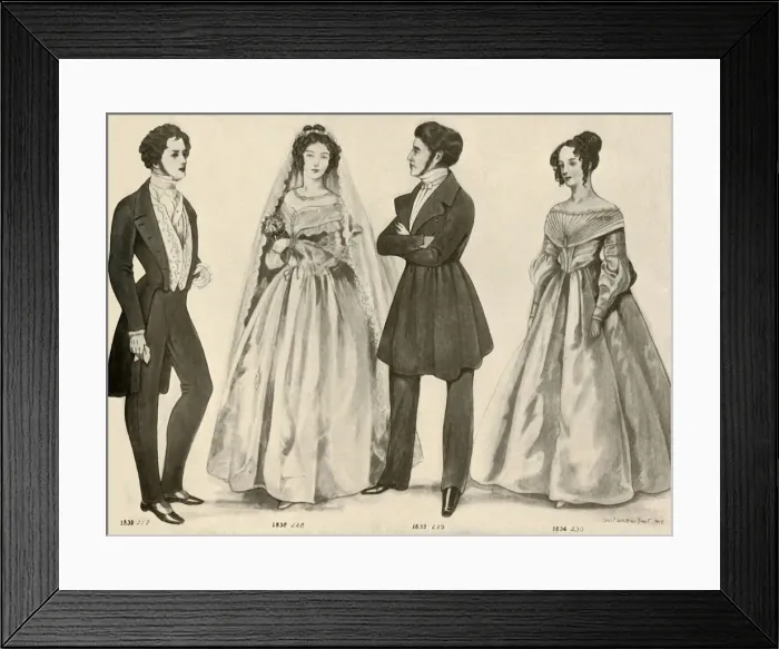 Framed Print : Clothing from 1836-1847, 1907, (1937). Creator: Cecil W Trout Framed Print : Clothing from 1836-1847, 1907, (1937). Creator: Cecil W Trout