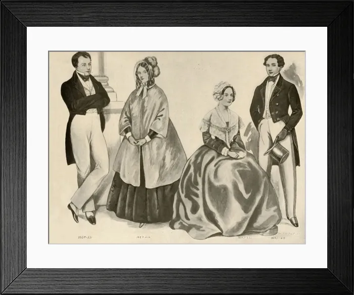 Framed Print : Clothing from 1836-1847, 1907, (1937). Creator: Cecil W Trout Framed Print : Clothing from 1836-1847, 1907, (1937). Creator: Cecil W Trout