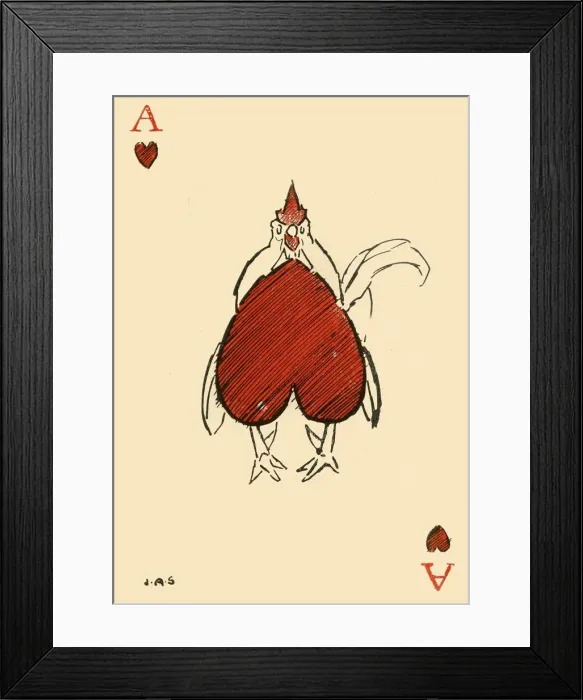 Framed Print : The corpulent Chanticleer, from the ace of hearts, 1910 Framed Print : The corpulent Chanticleer, from the ace of hearts, 1910