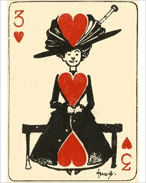 The waiting virgin, from the three of hearts, 1910. Creator: John Hassall