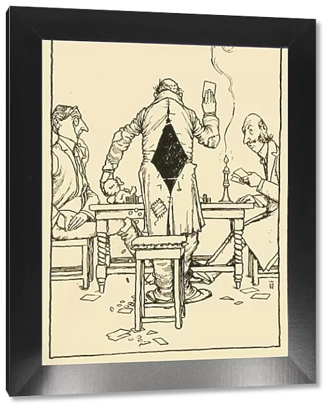 The Wininng Card on the ace of diamonds, 1910. Creator: W Heath Robinson