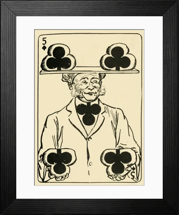 Framed Print : The Prosperous Baker on the five of clubs, 1910. Creator: A Hogg Framed Print : The Prosperous Baker on the five of clubs, 1910. Creator: A Hogg