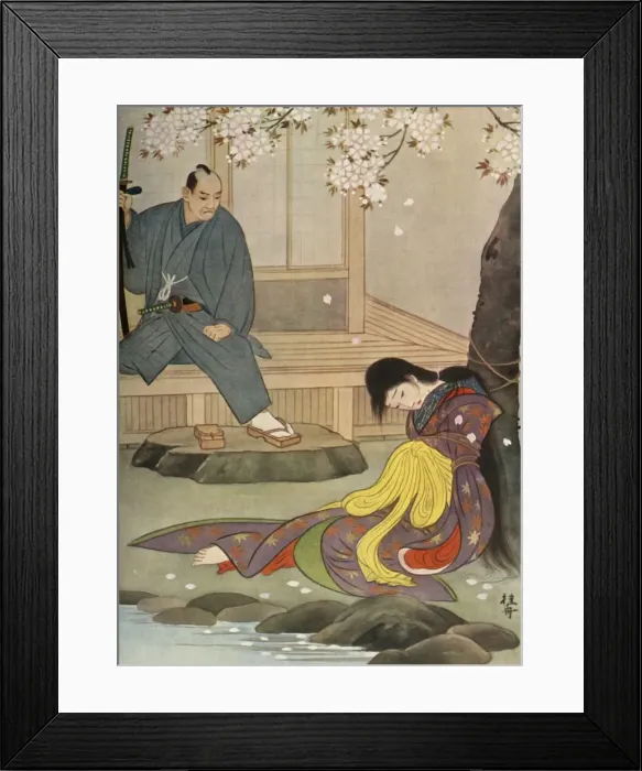 Framed Print : Gunbei had watched the execution of his cruel order from the veranda, 1919. Creator: Unknown Framed Print : Gunbei had watched the execution of his cruel order from the veranda, 1919. Creator: Unknown