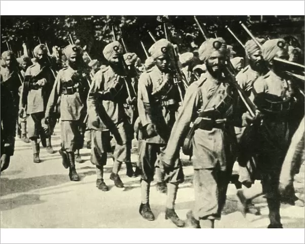 Indian soldiers in France, First World War, 1914, (c1920). Creator: Unknown