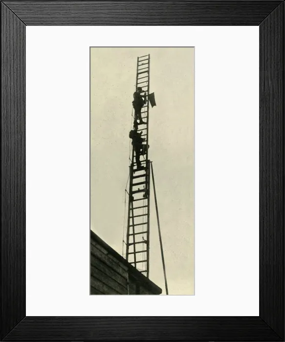 Framed Print : Military observers on the railway, First World War, 1914, (c1920). Creator: Unknown Framed Print : Military observers on the railway, First World War, 1914, (c1920). Creator: Unknown