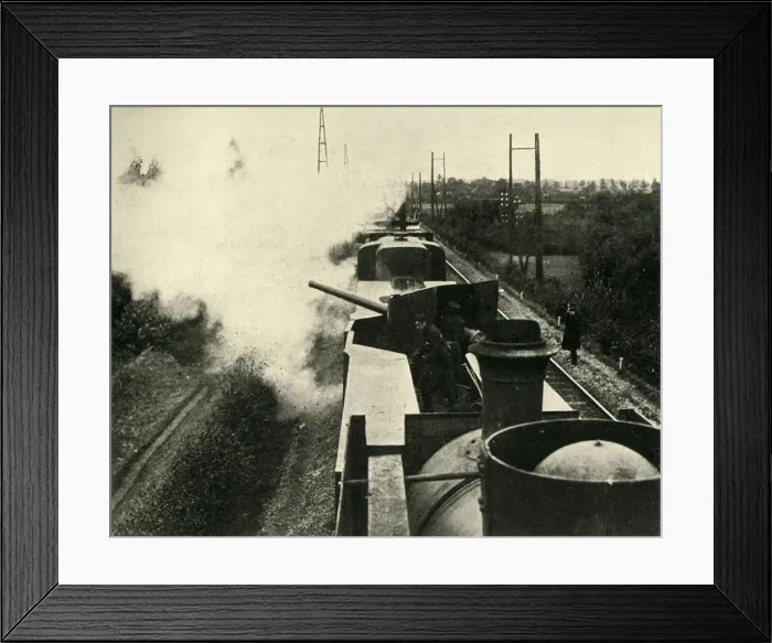 Framed Print : British Navy armoured train, First World War, 1914, (c1920). Creator: Unknown