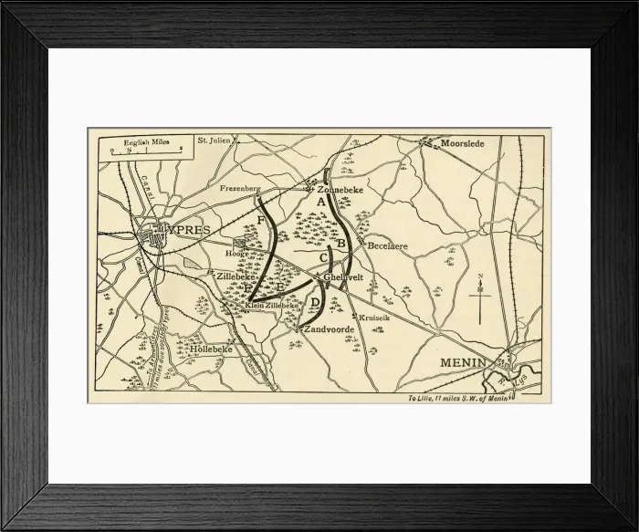 Framed Print : British positions before the First Battle of Ypres, First World War, 1914, (c1920) Framed Print : British positions before the First Battle of Ypres, First World War, 1914, (c1920)