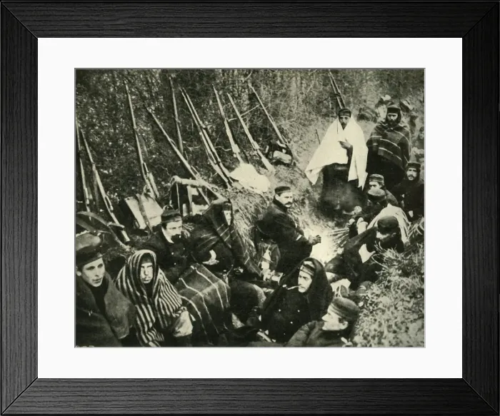 Framed Print : Belgian soldiers in the trenches, First World War, 1914, (c1920). Creator: Unknown Framed Print : Belgian soldiers in the trenches, First World War, 1914, (c1920). Creator: Unknown