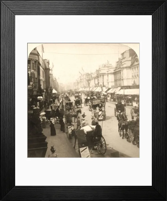 Framed Print : Regent Street, London, 1896. Creator: Works and Sun Sculpture Studios Framed Print : Regent Street, London, 1896. Creator: Works and Sun Sculpture Studios
