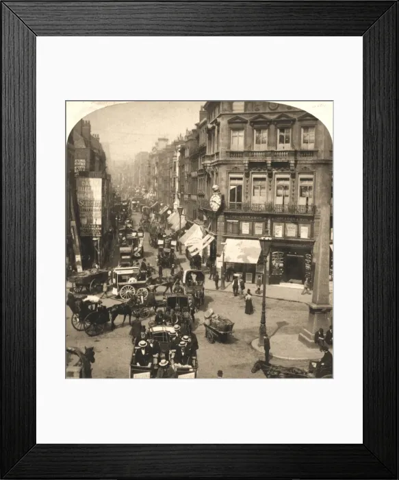 Framed Print : Fleet Street, London, 1896. Creator: Works and Sun Sculpture Studios Framed Print : Fleet Street, London, 1896. Creator: Works and Sun Sculpture Studios