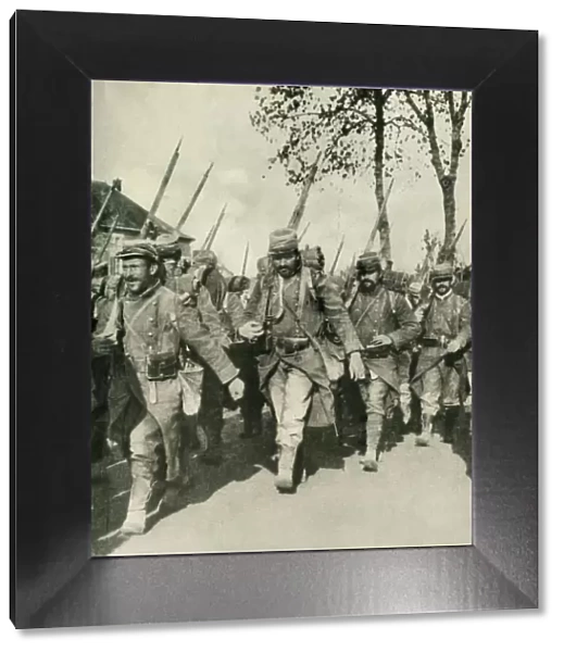 French troops on the march, First World War, 1914-1918, (c1920). Creator: Unknown