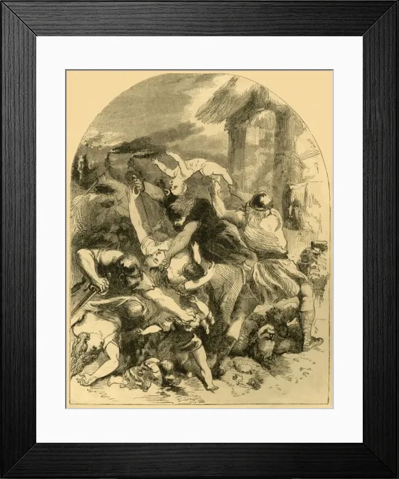 Framed Print : The Sister of King Sweyn murdered in the General Massacre of the Danes by the Saxons Framed Print : The Sister of King Sweyn murdered in the General Massacre of the Danes by the Saxons