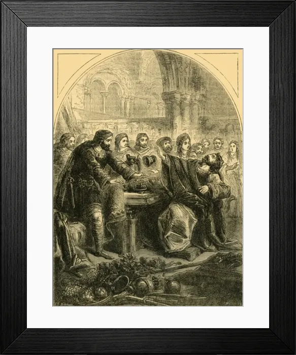 Framed Print : The Death of Hardicanute, c1890. Creator: Unknown Framed Print : The Death of Hardicanute, c1890. Creator: Unknown