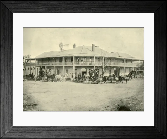 Framed Print : The Club House Hotel, Narrabri, 1901. Creator: Unknown