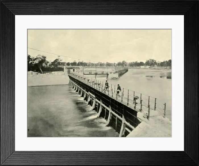 Framed Print : Goulburn Weir, Wahring, 1901. Creator: Unknown Framed Print : Goulburn Weir, Wahring, 1901. Creator: Unknown