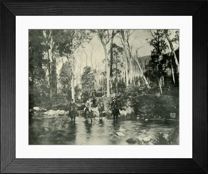 Framed Print : Crossing the River, Near Buffalo Falls, 1901. Creator: Unknown Framed Print : Crossing the River, Near Buffalo Falls, 1901. Creator: Unknown