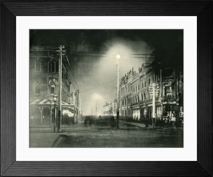 Framed Print : Launceston By Night (Brisbane Street), 1901. Creator: Unknown