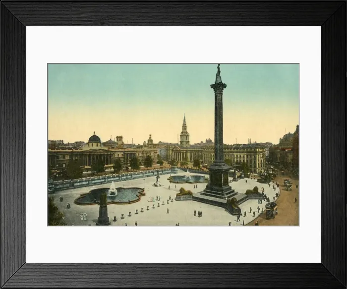 Framed Print : The National Gallery and Nelsons Column, Trafalgar Square, London, c1910. Creator: Unknown Framed Print : The National Gallery and Nelsons Column, Trafalgar Square, London, c1910. Creator: Unknown