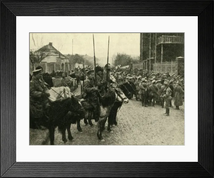 Framed Print : Cossack soldiers, First World War, 1914, (c1920). Creator: Unknown Framed Print : Cossack soldiers, First World War, 1914, (c1920). Creator: Unknown