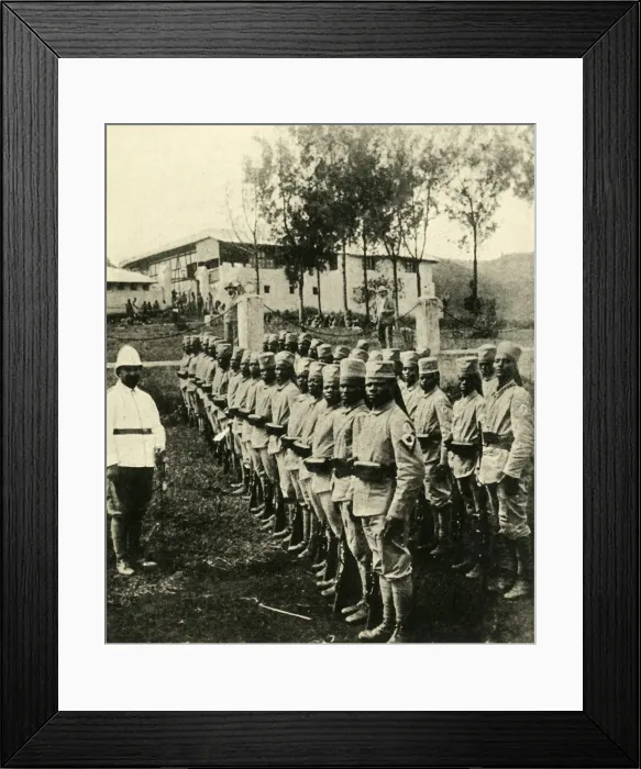 Framed Print : African soldiers fighting for Germany, First World War, 1914, (c1920). Creator: Unknown Framed Print : African soldiers fighting for Germany, First World War, 1914, (c1920). Creator: Unknown