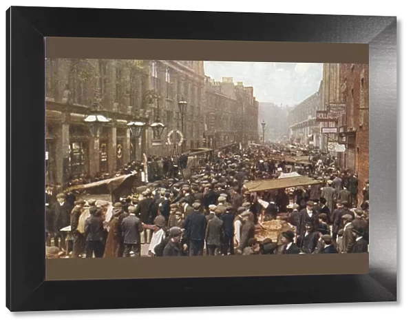 Petticoat Lane market on a Sunday morning, London, c1910. Creator: Unknown