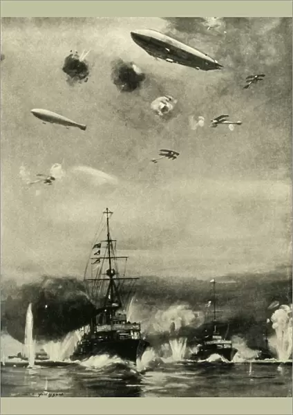 The British Air Raid on Cuxhaven, Christmas Day, 1914, (c1920). Creator: Es Hodgson