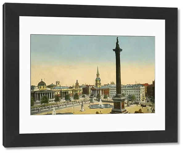 The National Gallery and Nelsons Column, Trafalgar Square, London, c1910. Creator: Unknown