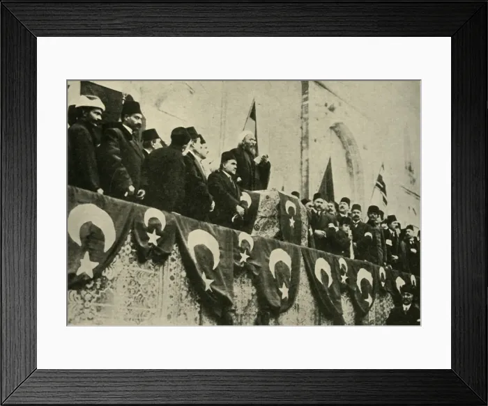 Framed Print : Holy War is pronounced at the Fatih Mosque, Constantinople, 14 November 1914, (c1920) Framed Print : Holy War is pronounced at the Fatih Mosque, Constantinople, 14 November 1914, (c1920)