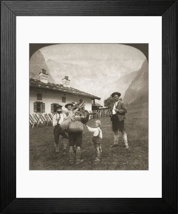 Framed Print : Bavarian Mountaineers, Germany, 1898. Creator: Works and Sun Sculpture Studios Framed Print : Bavarian Mountaineers, Germany, 1898. Creator: Works and Sun Sculpture Studios