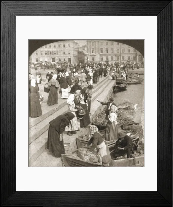 Framed Print : Market Boats, Helsingfors, Finland, 1898. Creator: Works and Sun Sculpture Studios Framed Print : Market Boats, Helsingfors, Finland, 1898. Creator: Works and Sun Sculpture Studios