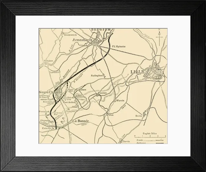 Framed Print : The Battleground of Neuve Chapelle, First World War, 1915, (c1920). Creator: Unknown Framed Print : The Battleground of Neuve Chapelle, First World War, 1915, (c1920). Creator: Unknown