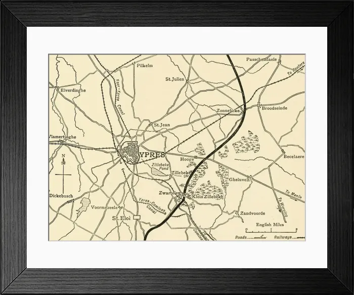 Framed Print : German positions near Ypres, Flanders, First World War, 1915, (c1920). Creator: Unknown Framed Print : German positions near Ypres, Flanders, First World War, 1915, (c1920). Creator: Unknown