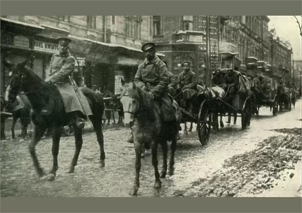 Russian supply column at Przemysl, March 1915, (c1920). Creator: Unknown