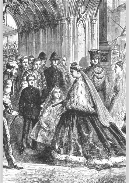 Queen Victoria entering Westminster Palace, February 5, 1867, (1901). Creator: Unknown