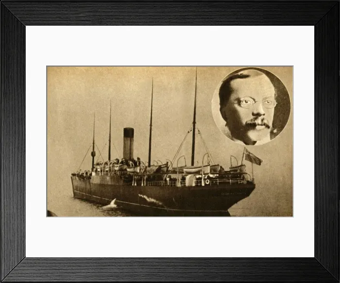 Framed Print : The ship Montrose - Wireless Telegraphy Used To Catch A Murderer, 1910, (1933). Creator Framed Print : The ship Montrose - Wireless Telegraphy Used To Catch A Murderer, 1910, (1933). Creator