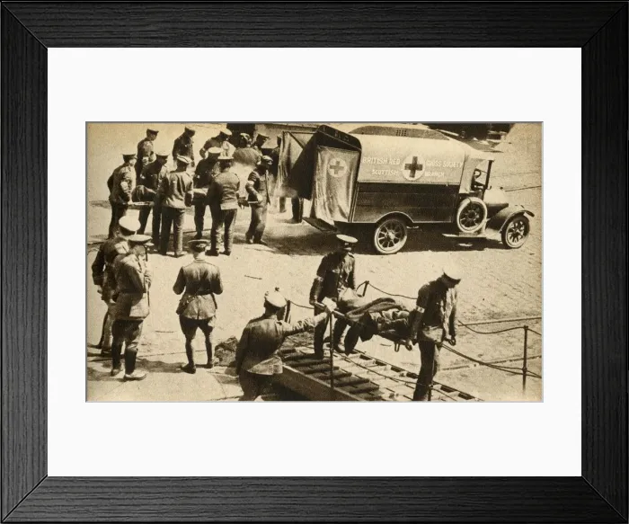 Framed Print : A Scene at a French port, First World War, 1914-1918, (1933). Creator: Robert Weston Framed Print : A Scene at a French port, First World War, 1914-1918, (1933). Creator: Robert Weston