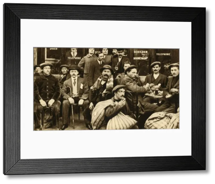 Framed Print : A group of refugee field-workers at a cafe in Paris, First World War, 1914-1918, (1933) Framed Print : A group of refugee field-workers at a cafe in Paris, First World War, 1914-1918, (1933)